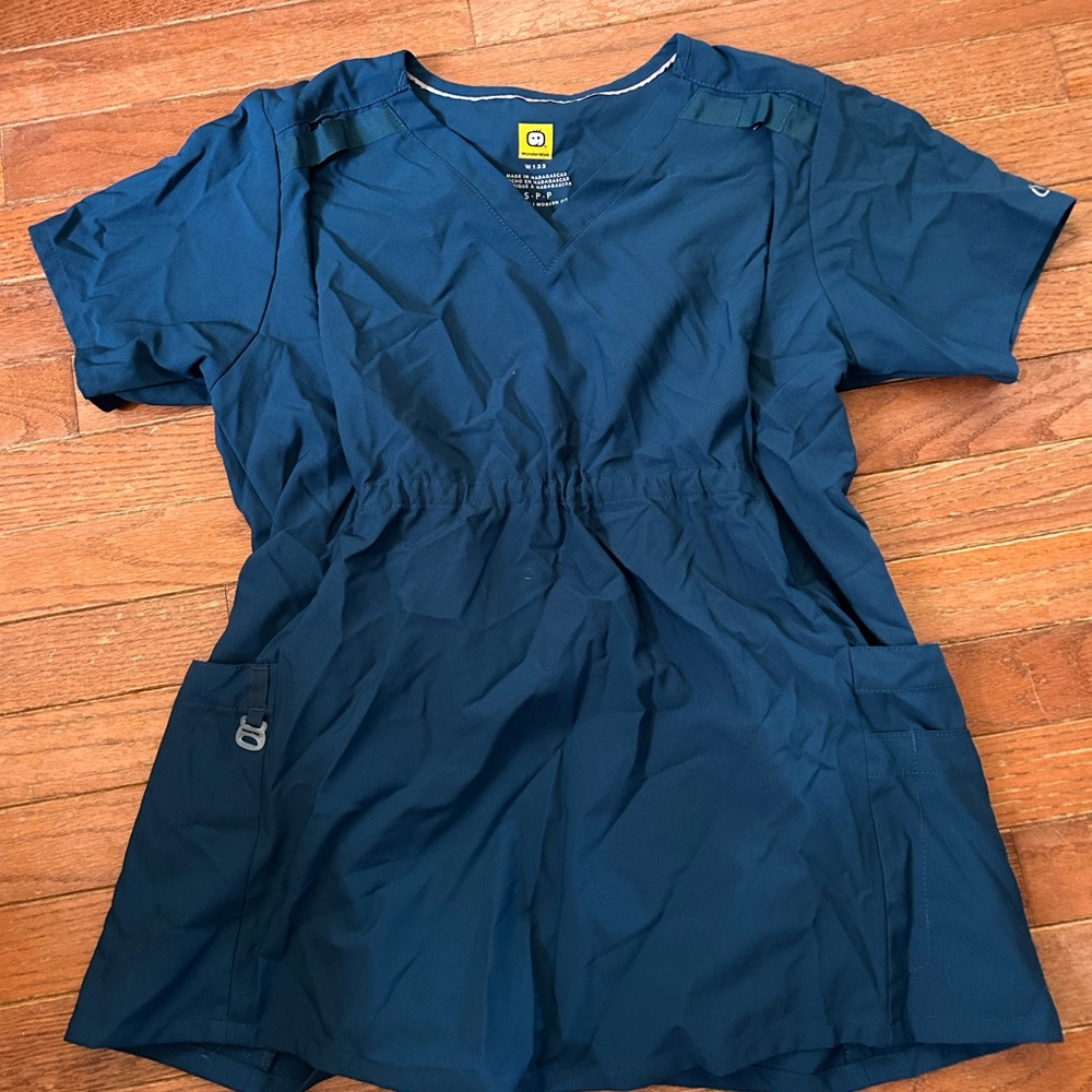 WonderWink Maternity Fit Scrub Top in Dark Teal